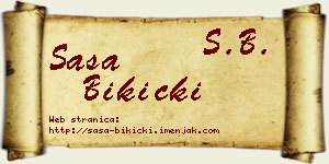 Saša Bikicki vizit kartica